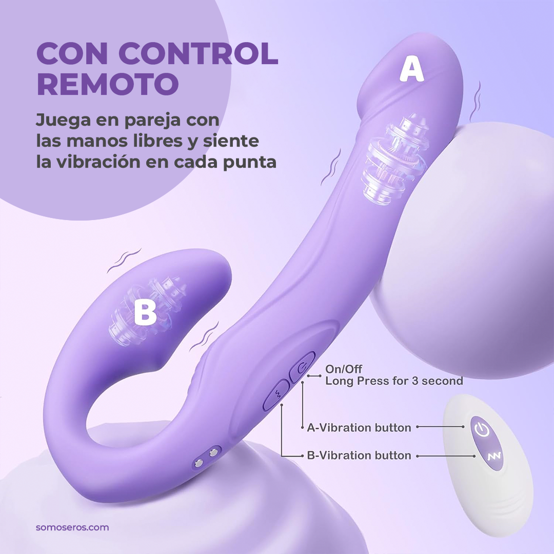 Strapless Strap-On Cush – Vibrador con Control Remoto