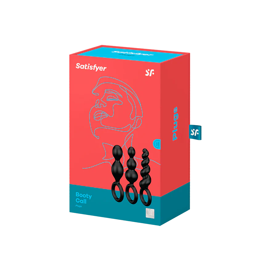 Set x3 Plugs Anales Booty Call Satisfyer Negros