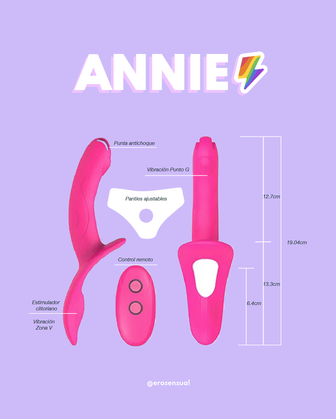 Annie - Arnés Strap On Vibrador con Control Remoto