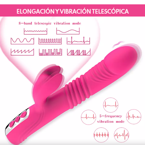 Hellion Rabbit - Vibrador Telescópico con Elongación /Elegance/
