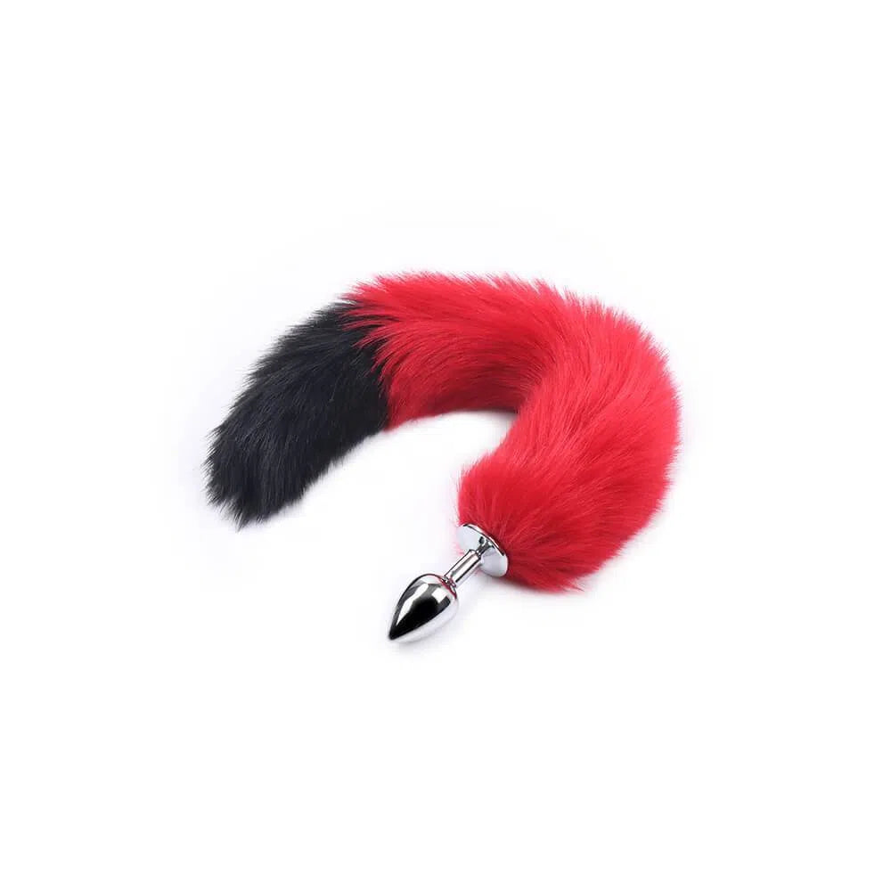 Plug Anal con Cola Rojo con Negro SOMOSEROS.SHOP Plug Anal con Cola Rojo con Negro SOMOSEROS.SHOP
