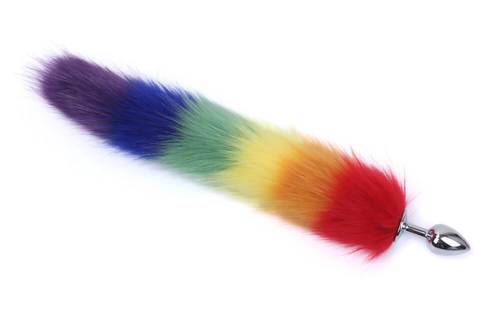 Plug Anal con Cola de Zorro Arcoiris