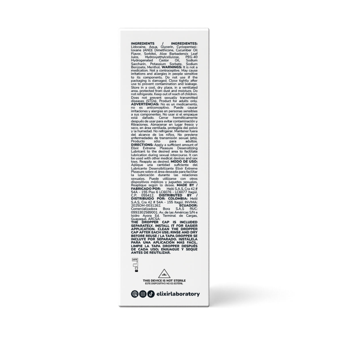 Lubricante íntimo Anal Desensibilizante Anesty  - Elixir