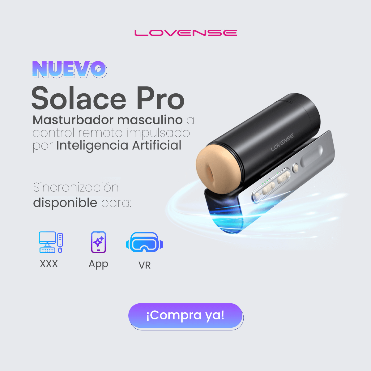 Solace PRO Lovense - Masturbador de Empuje
