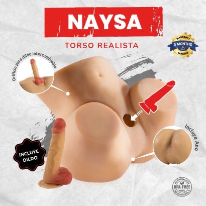 Torso Realista Naysa con Dildo Intercambiable