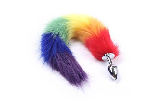 Plug Anal con Cola de Zorro Arcoiris